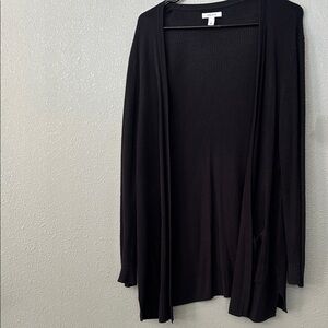 Nine West Black Ribbed Cardigan Size Large
